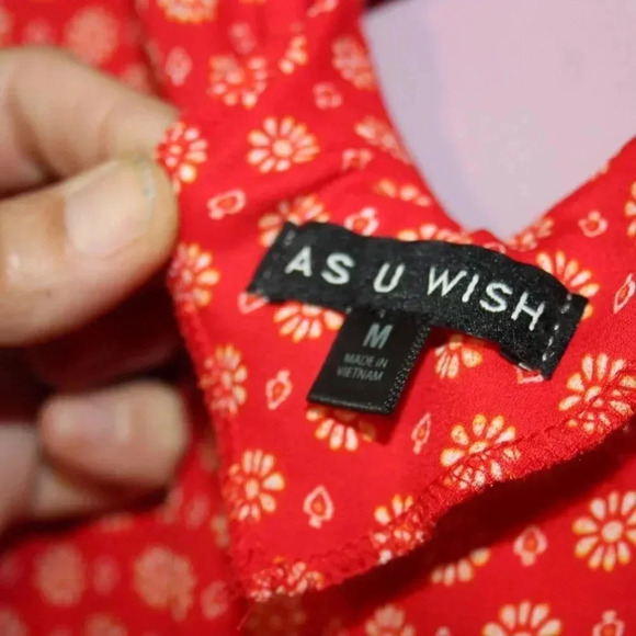 Vibrant Red Romper with lined shorts - Picture 12 of 13